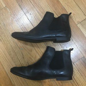 Black Leather Chelsea Boots - Born Biloxi